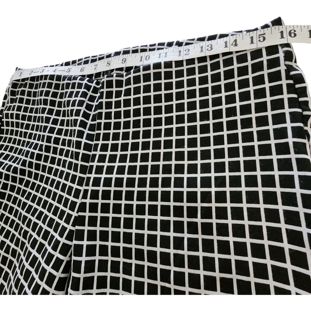 Adriana Papell Black & White Pull-on Pants Women Size 12 - Picture 6 of 8